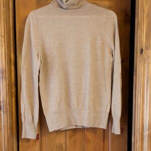 J. Crew Women's Light Beige Turtleneck Sweater